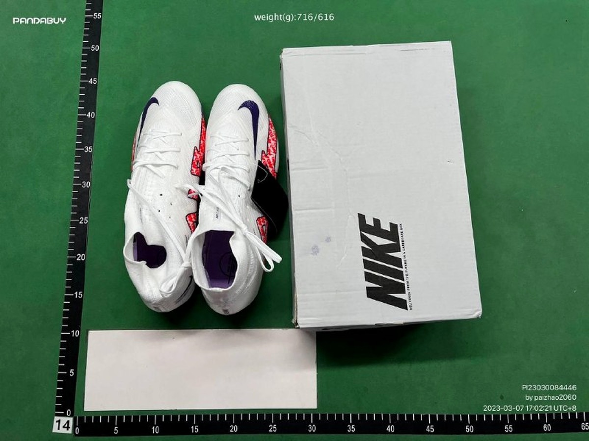 Nike Dunk Low Kakobuy QC photo with shoes and box on measurement mat