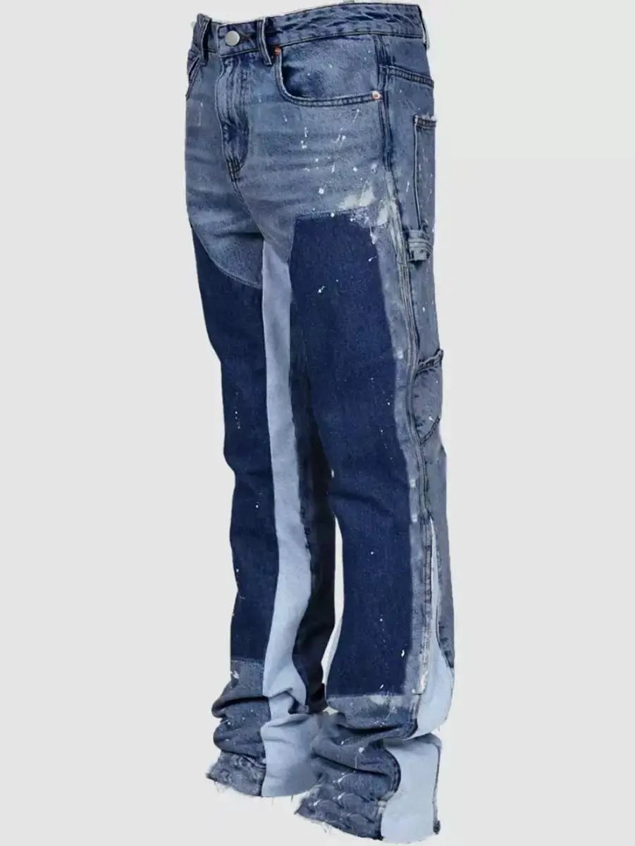 直通牛仔裤深蓝色