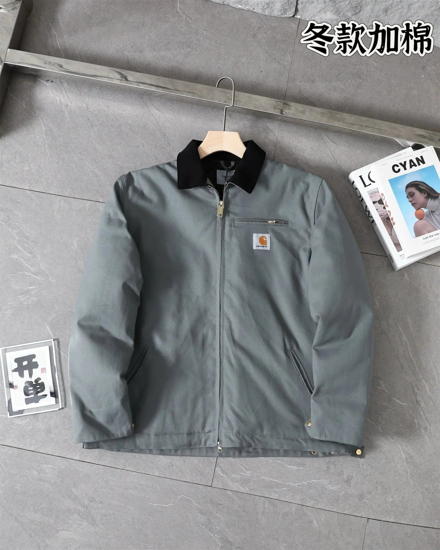 KB08灰绿色【棉服】*Top quality