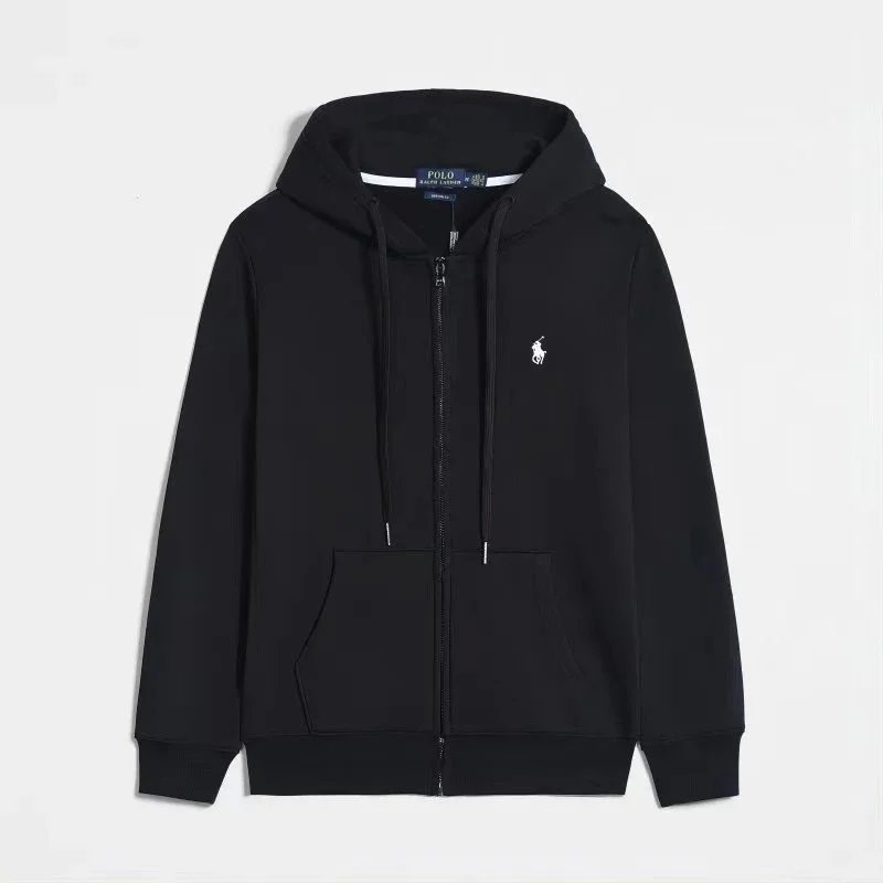 黑色白标拉链 hoodie