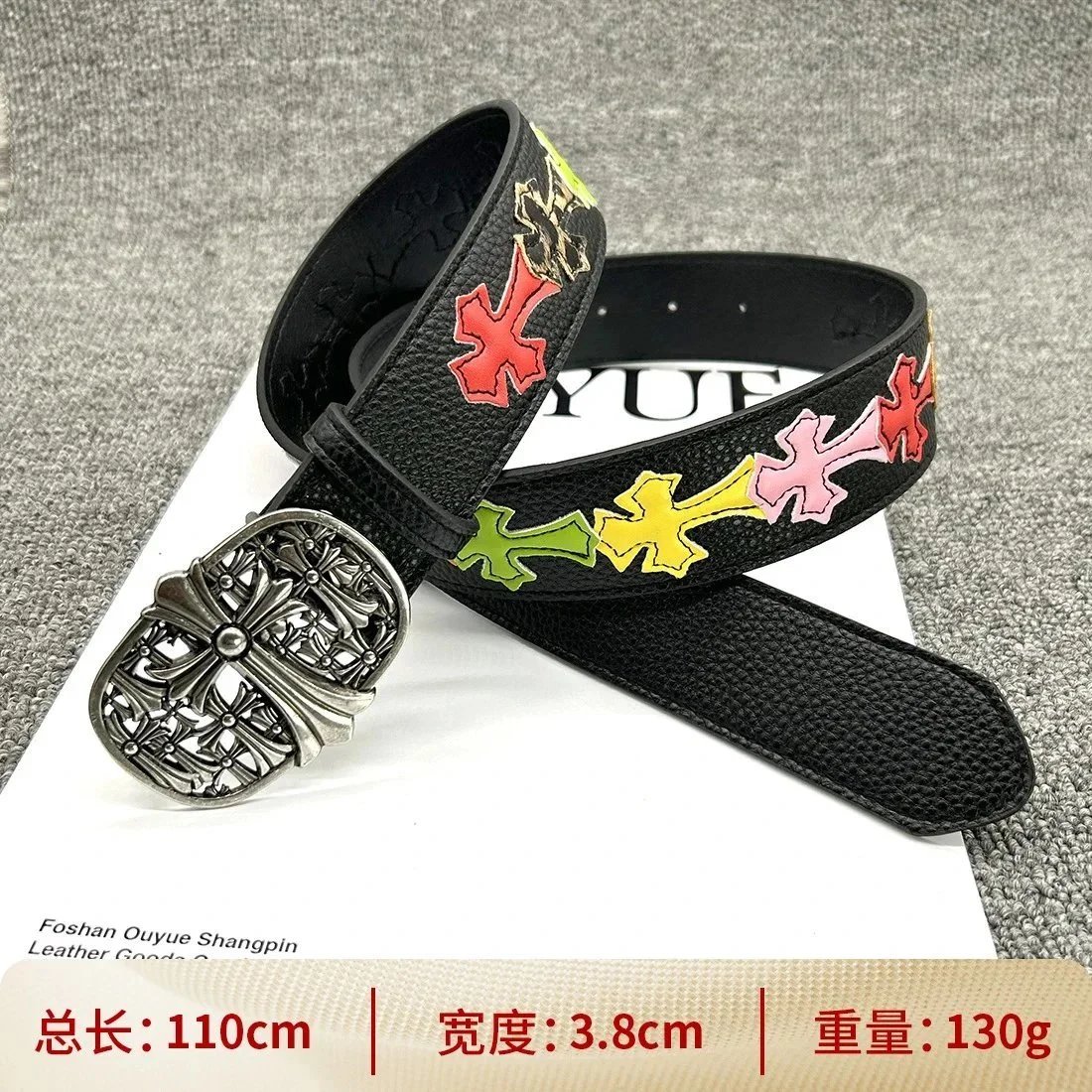 【按扣多十字110cm】彩色十字架腰带