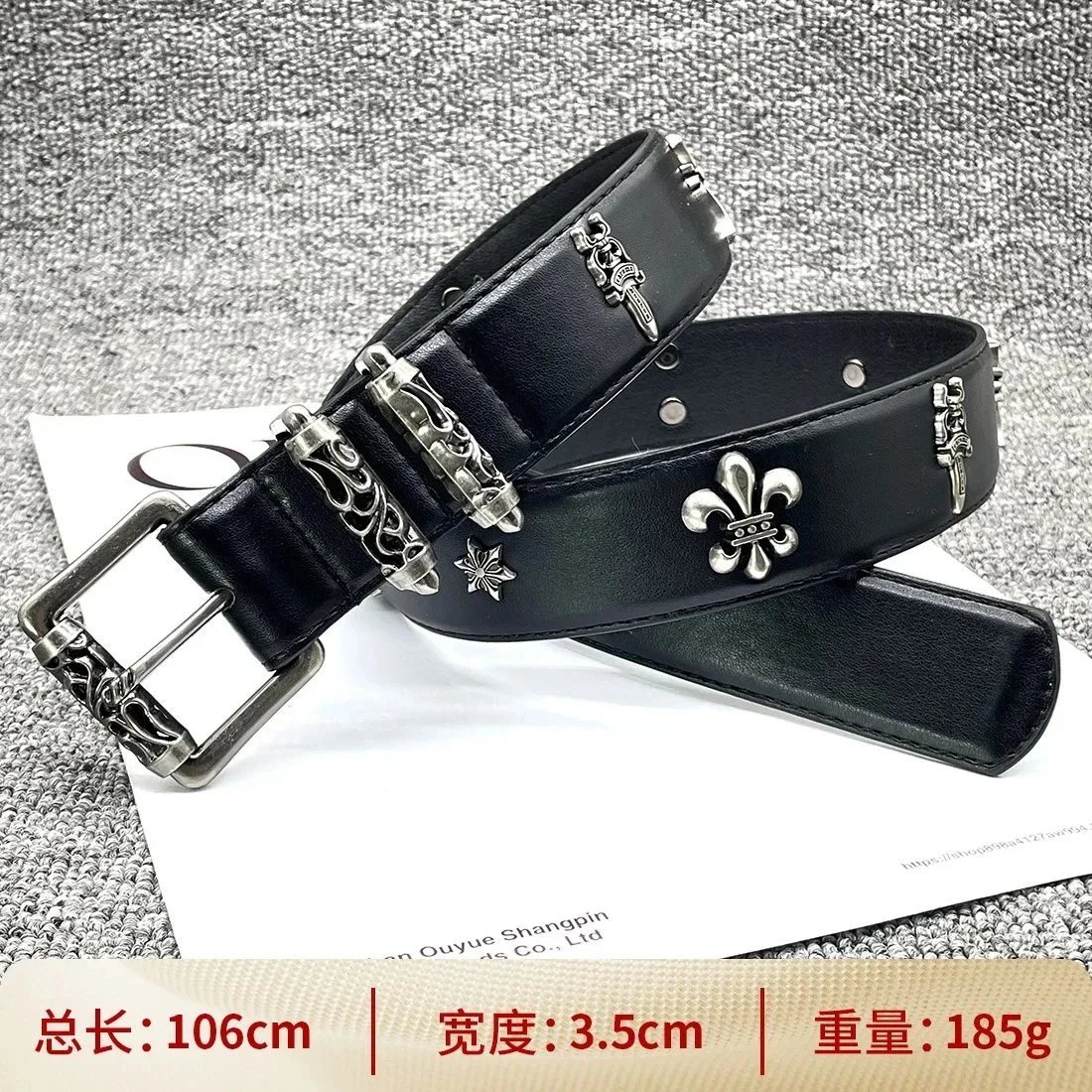 【滚轮多元素106cm】十字架腰带