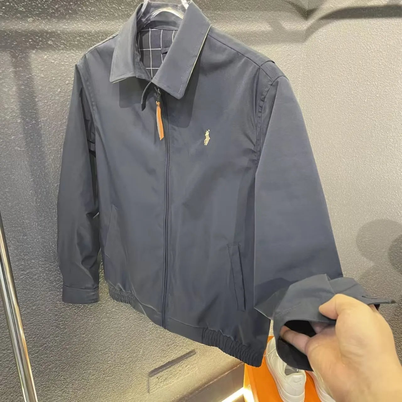 蓝色拉夫夹克外套