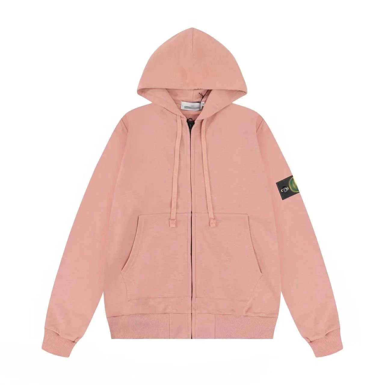 Pink hooded cardigan