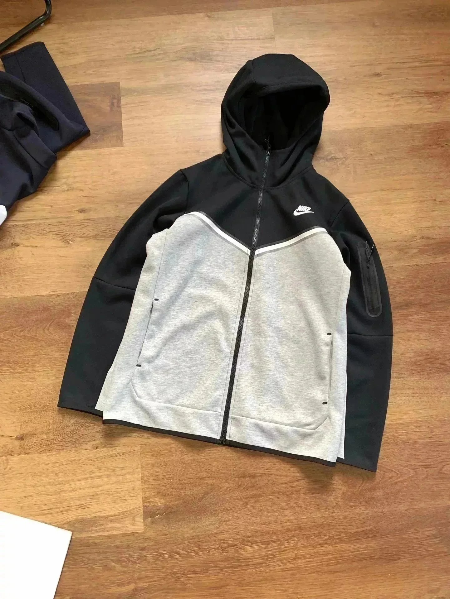 Black and gray patchwork jacket