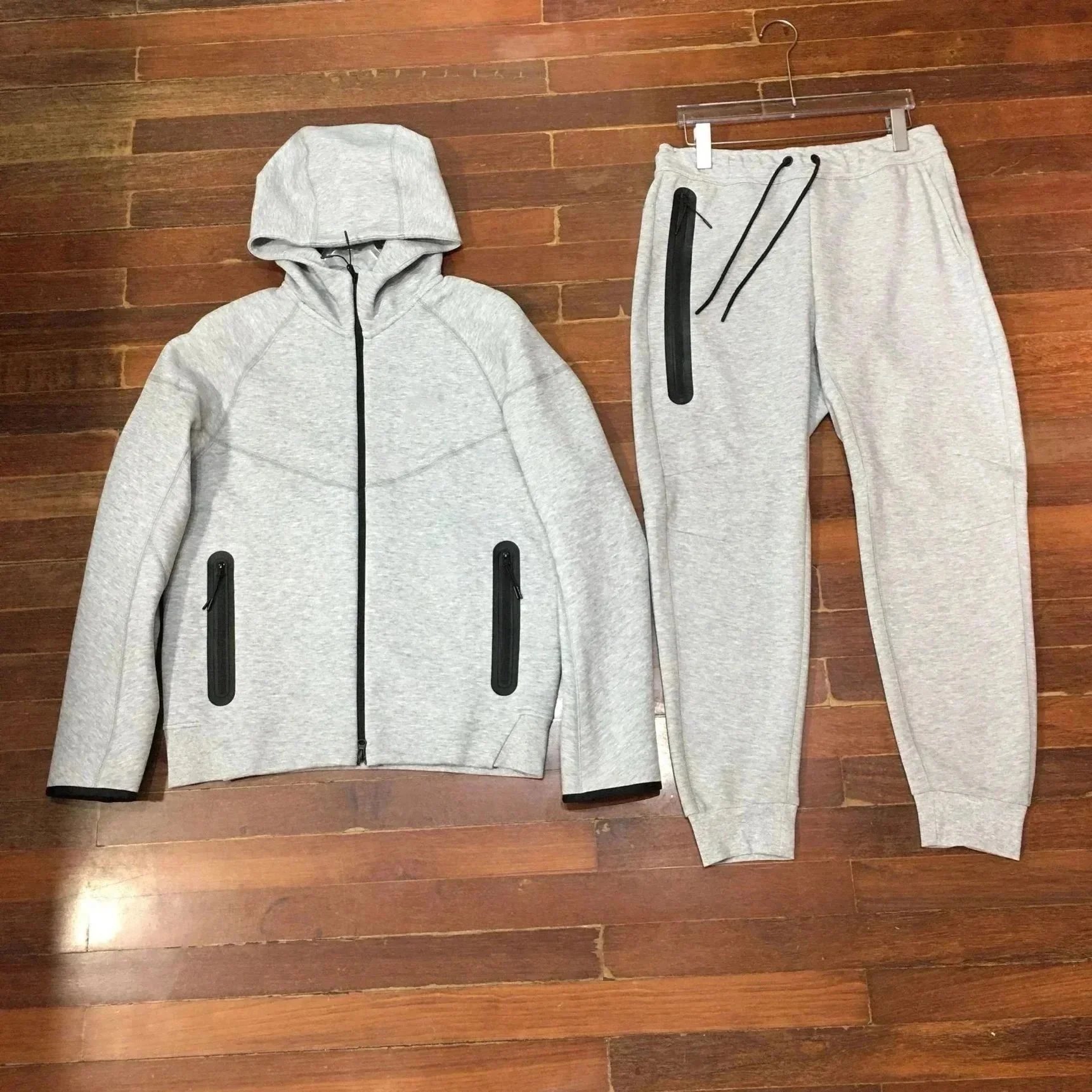 Gray two-sided zipper set