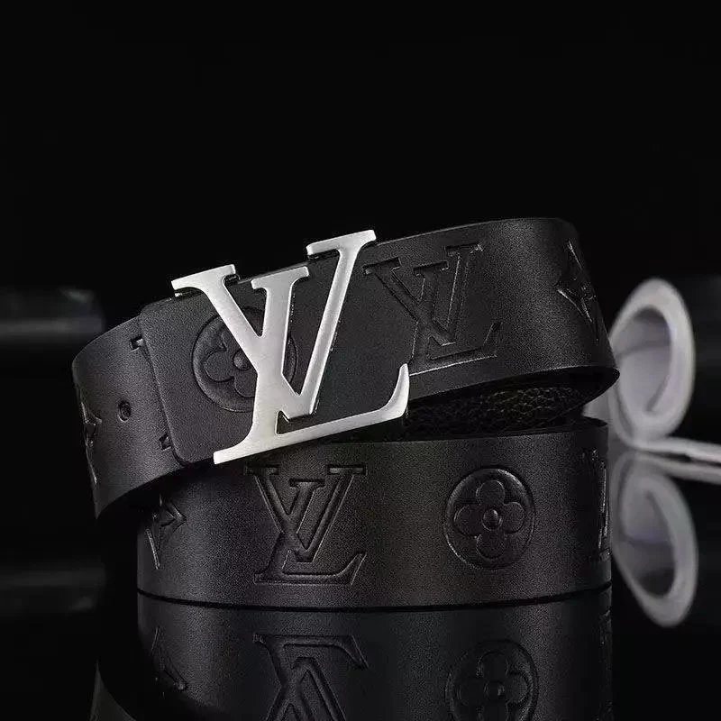 Embossed black silver buckle