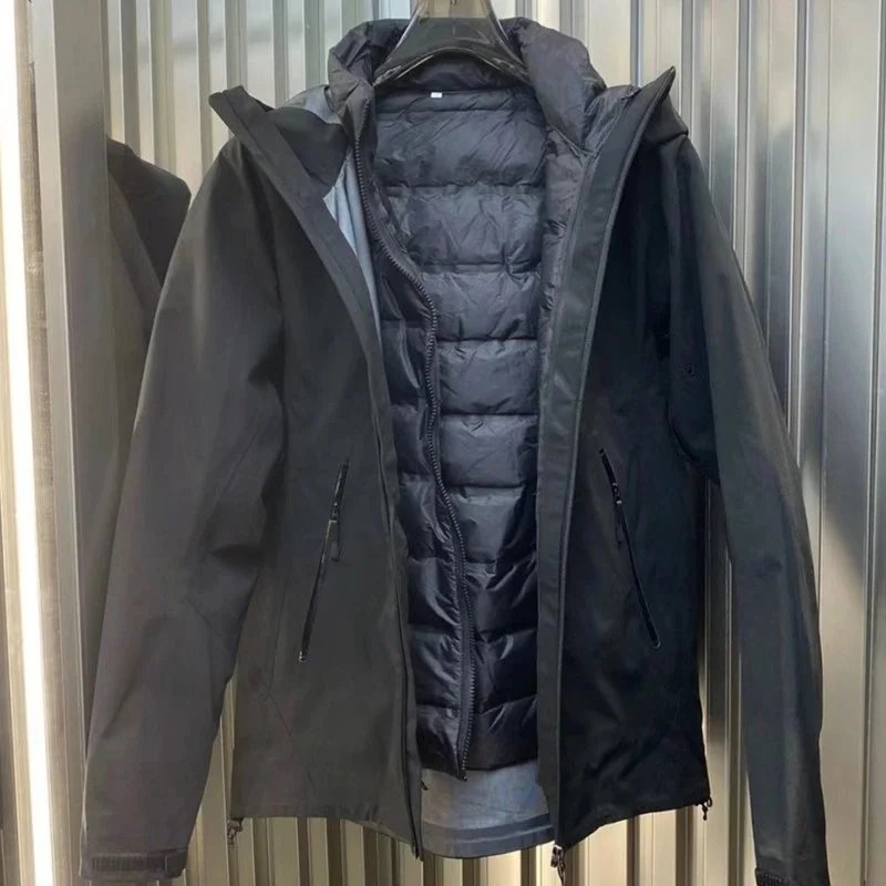 LT--Black Down Jacket Two-Piece Set