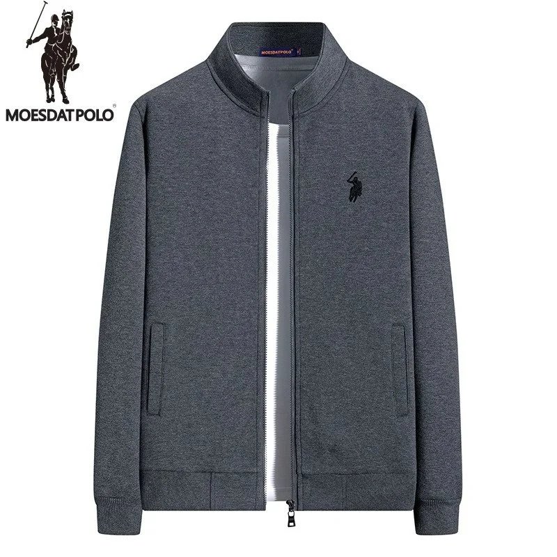 Round-neck zipper in dark gray