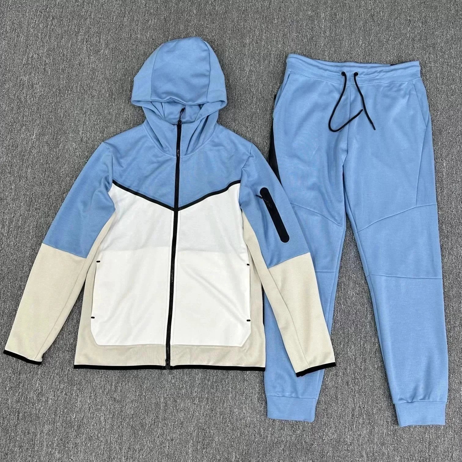 Sky-blue and white matching set