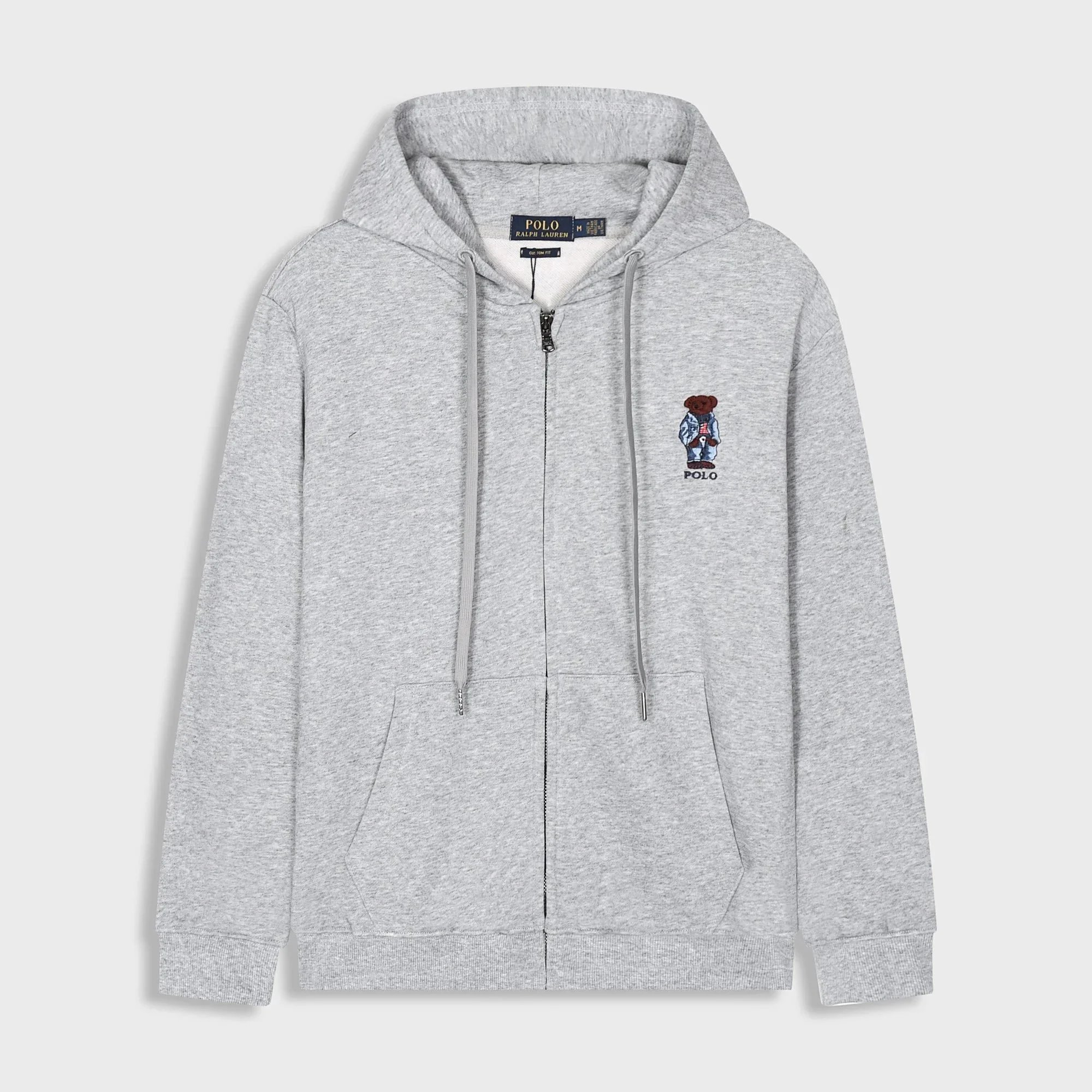 Khaki zip-up hoodie