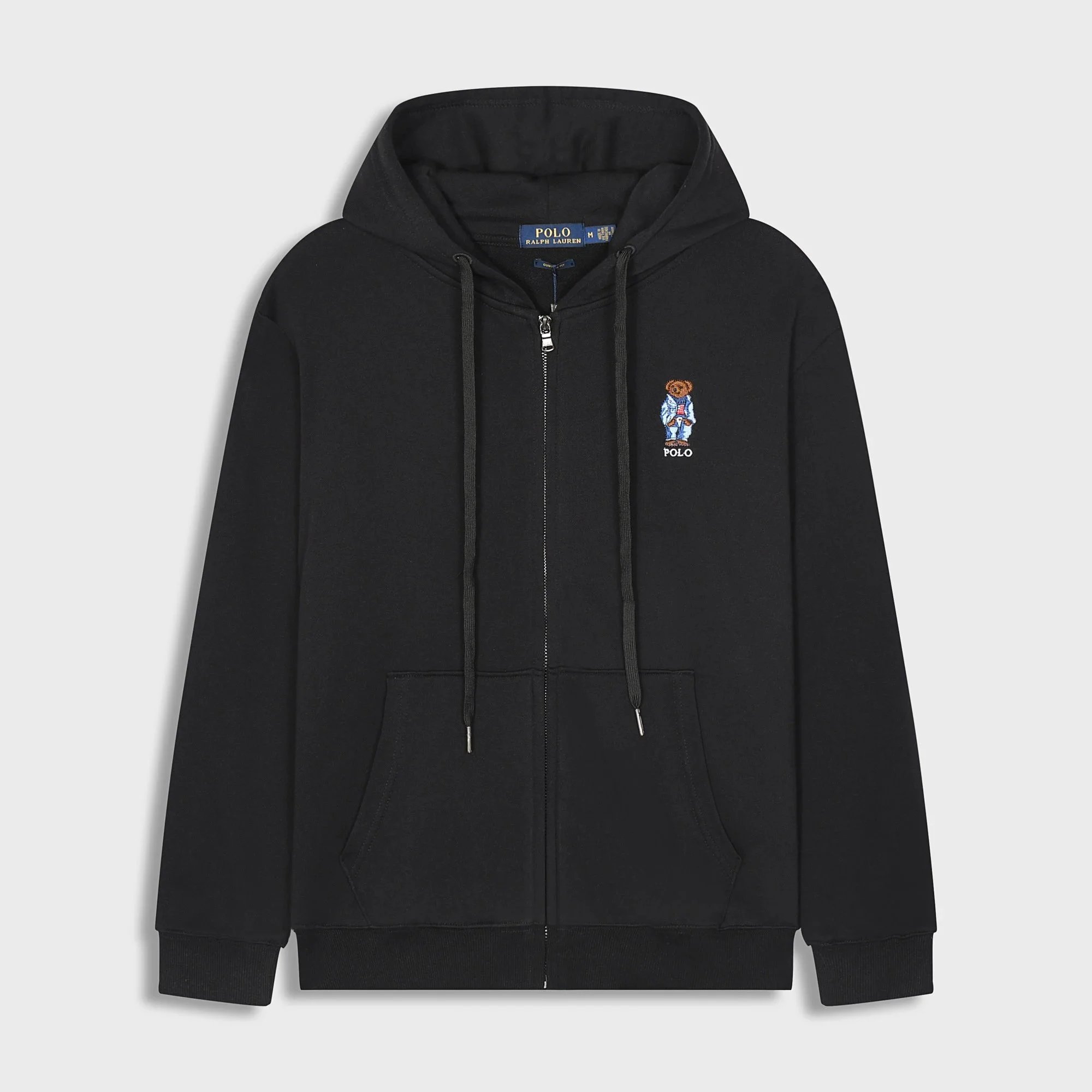 Black zip-up hoodie