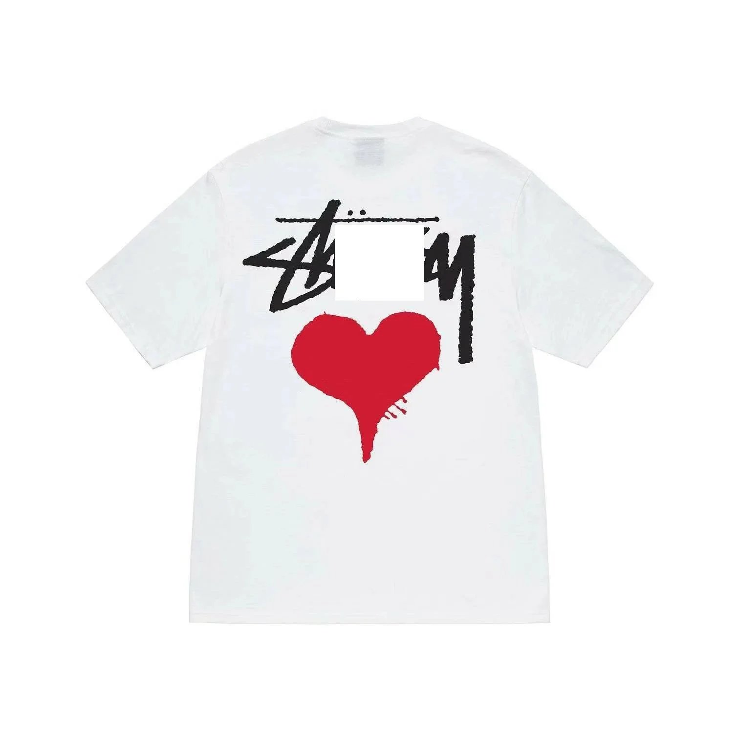 Heart-shaped, short-sleeved, white
