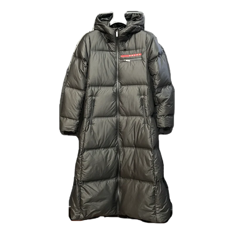 Long Down Jacket Letter Small Label Tea