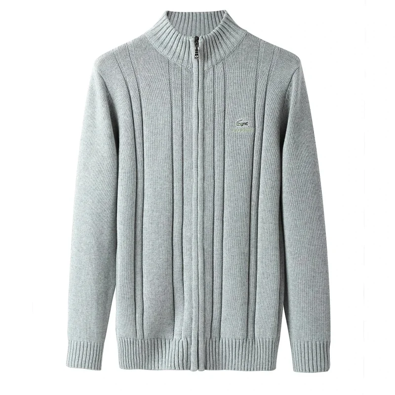 13-Zip-up Sweater in Gray