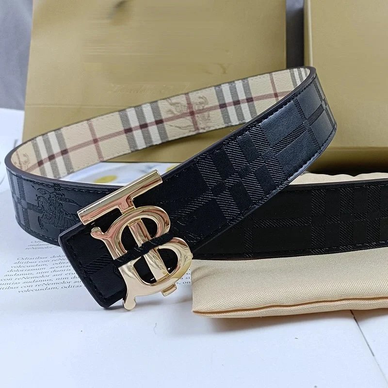 Embossed TB with a gold buckle