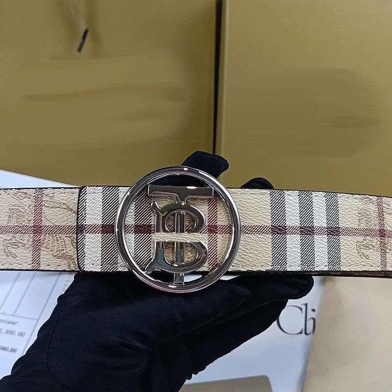 Woven texture, circular TB silver buckle