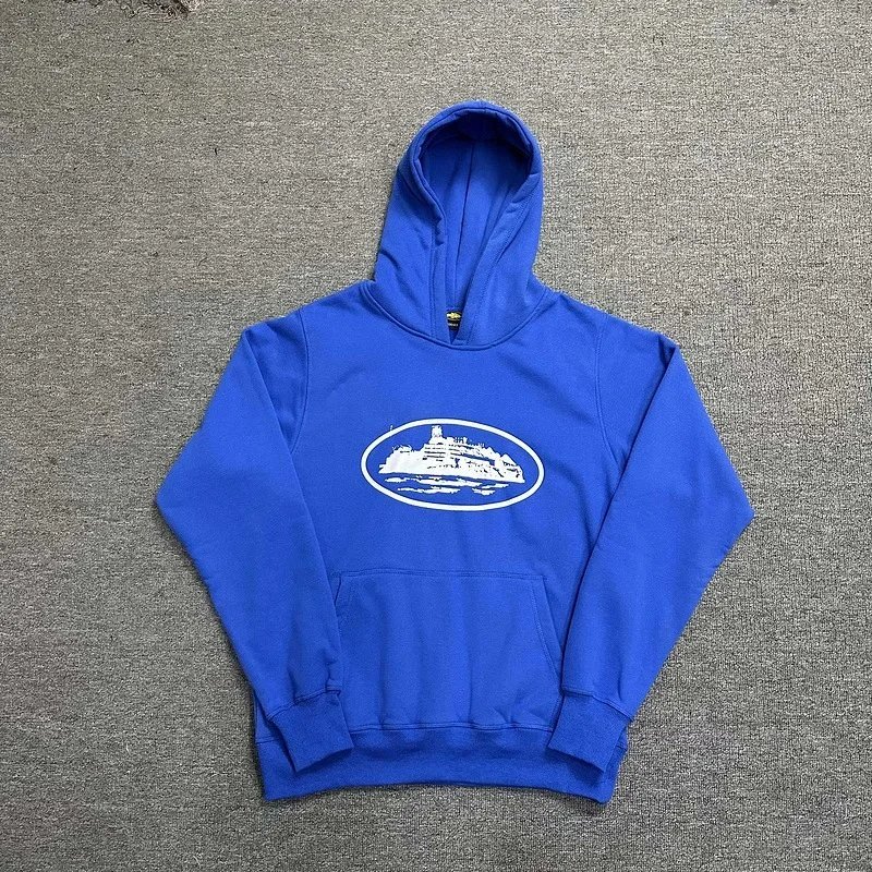 910 Color Blue Hooded Sweatshirt