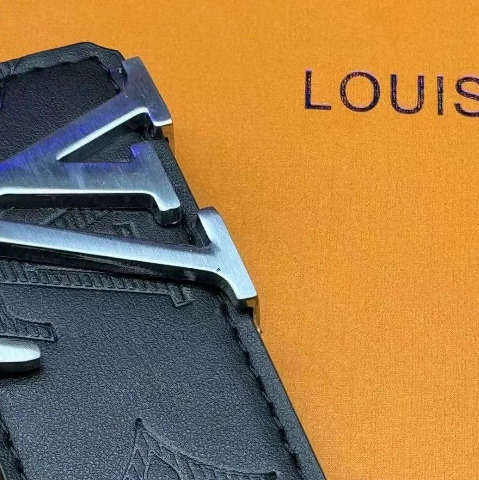 Large floral black silver buckle