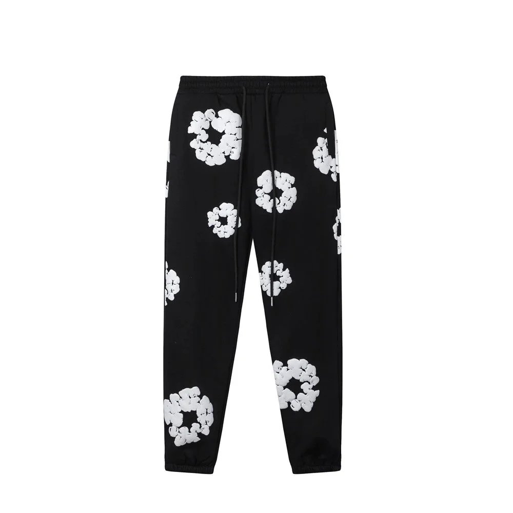 Kapok Trousers Black Print White