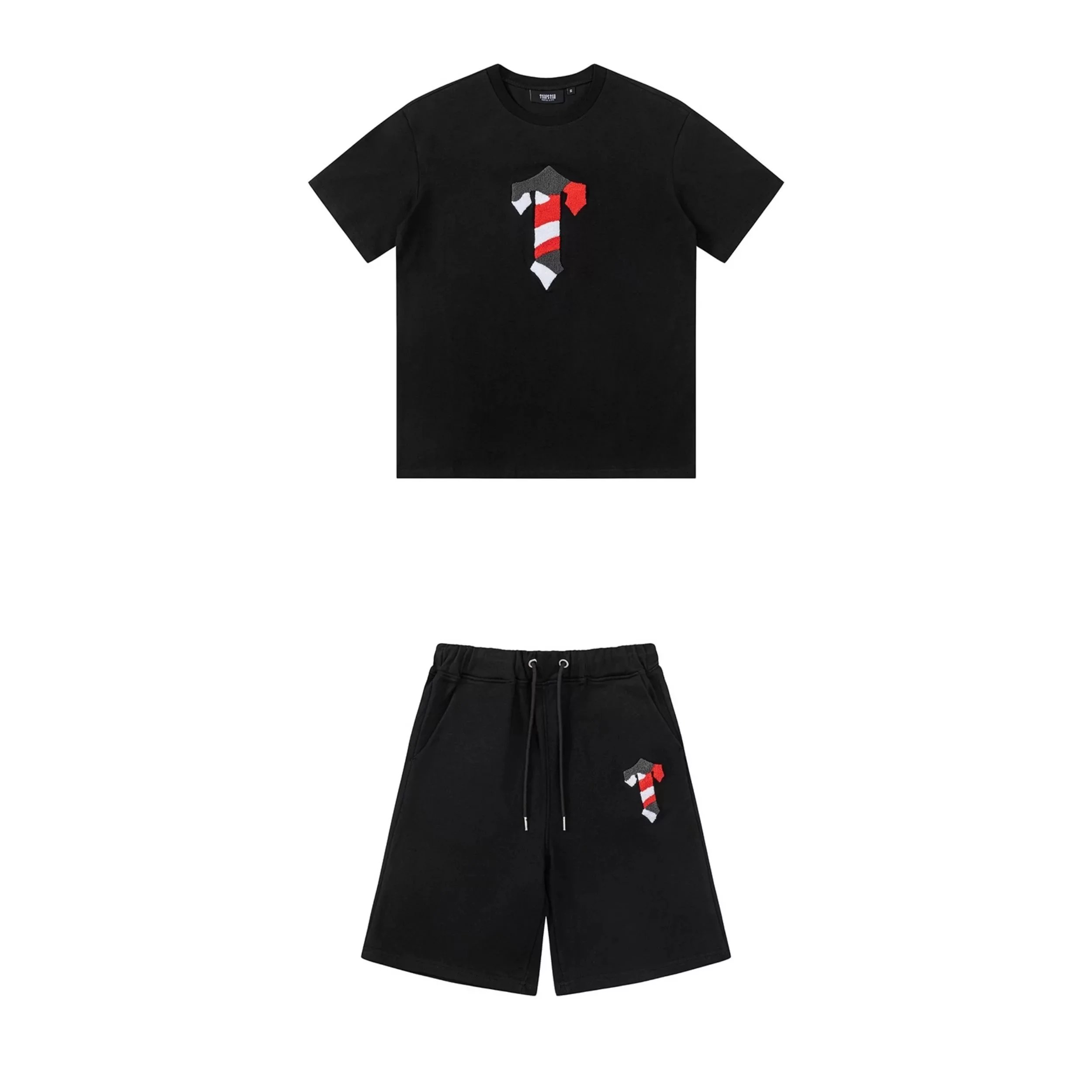 Red, gray, and black embroidery 002