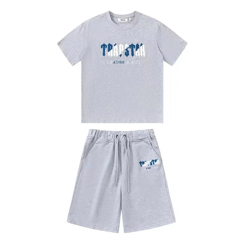 Blue and white embroidered gray 002