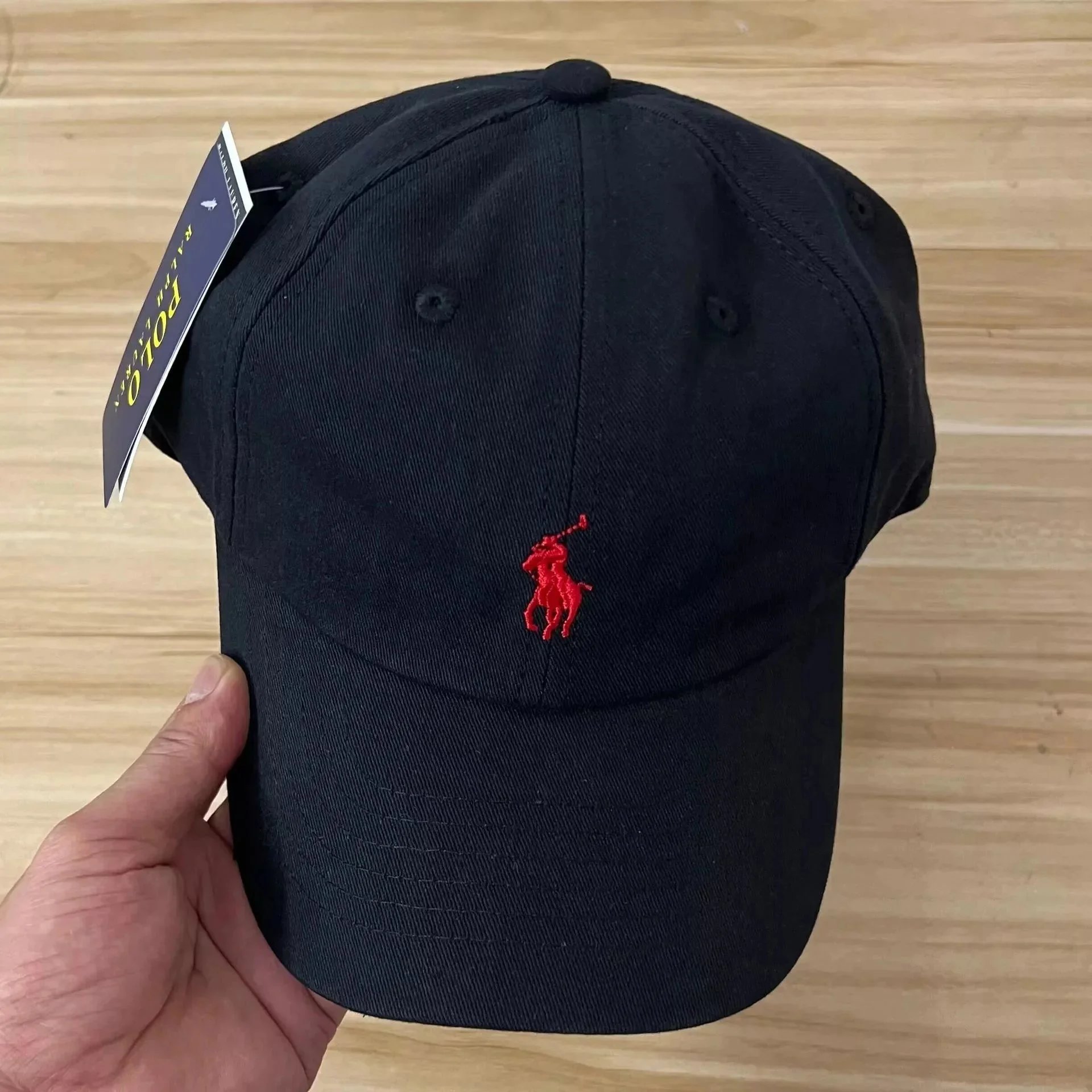 Black and red polo shirt