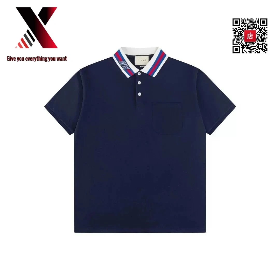 Dark blue with a red collar