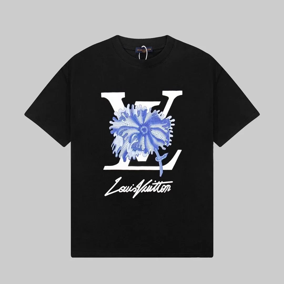 Black with blue flower logo 002
