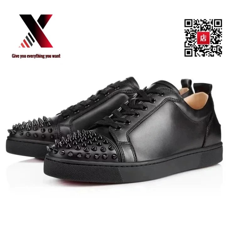 Black leather-toe rivets