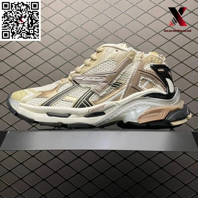 Runner dad shoes white card brown