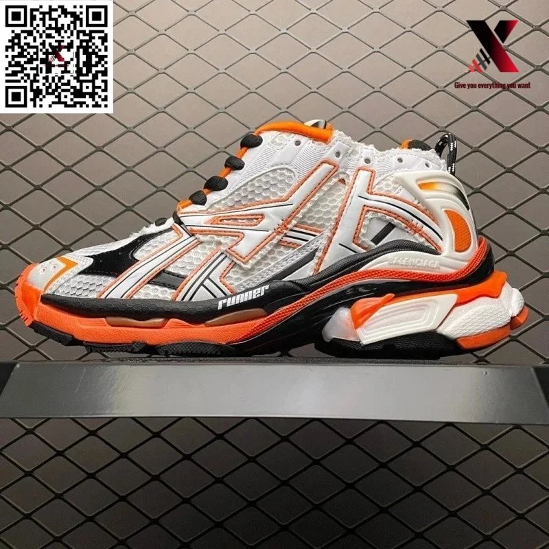 Runner dad shoes white orange black