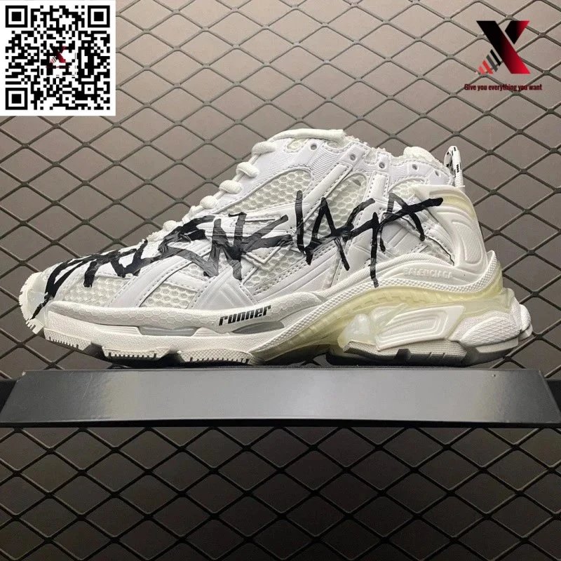 Classic distressed white dad sneakers for runners