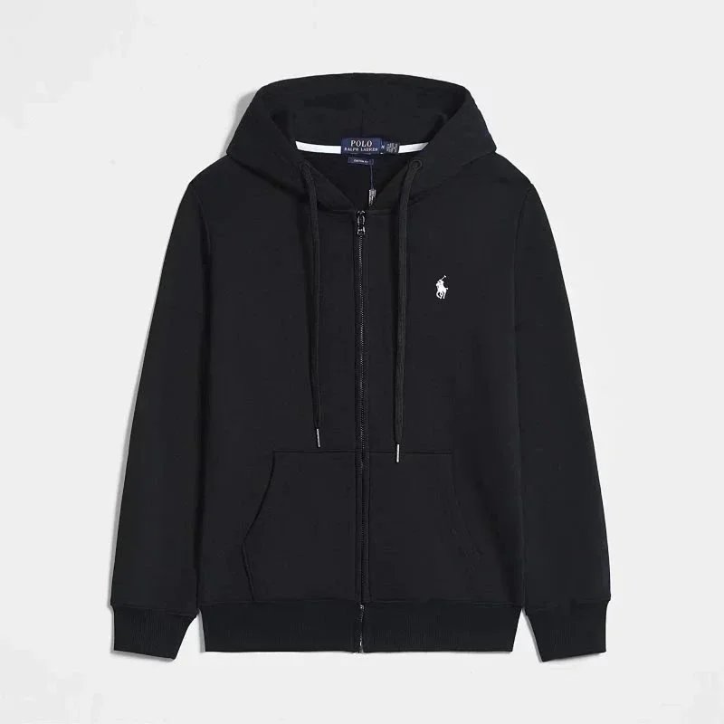 Hoodies black(white logo)zipper Zipper