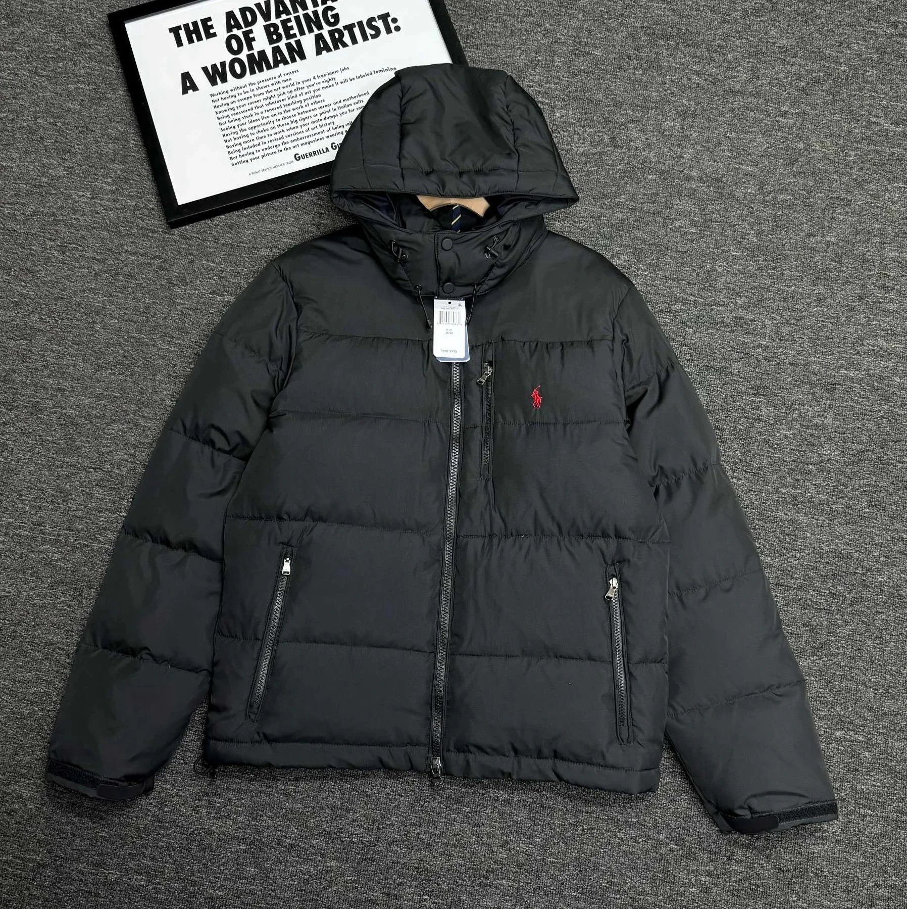 Black Red Pony Down Jacket