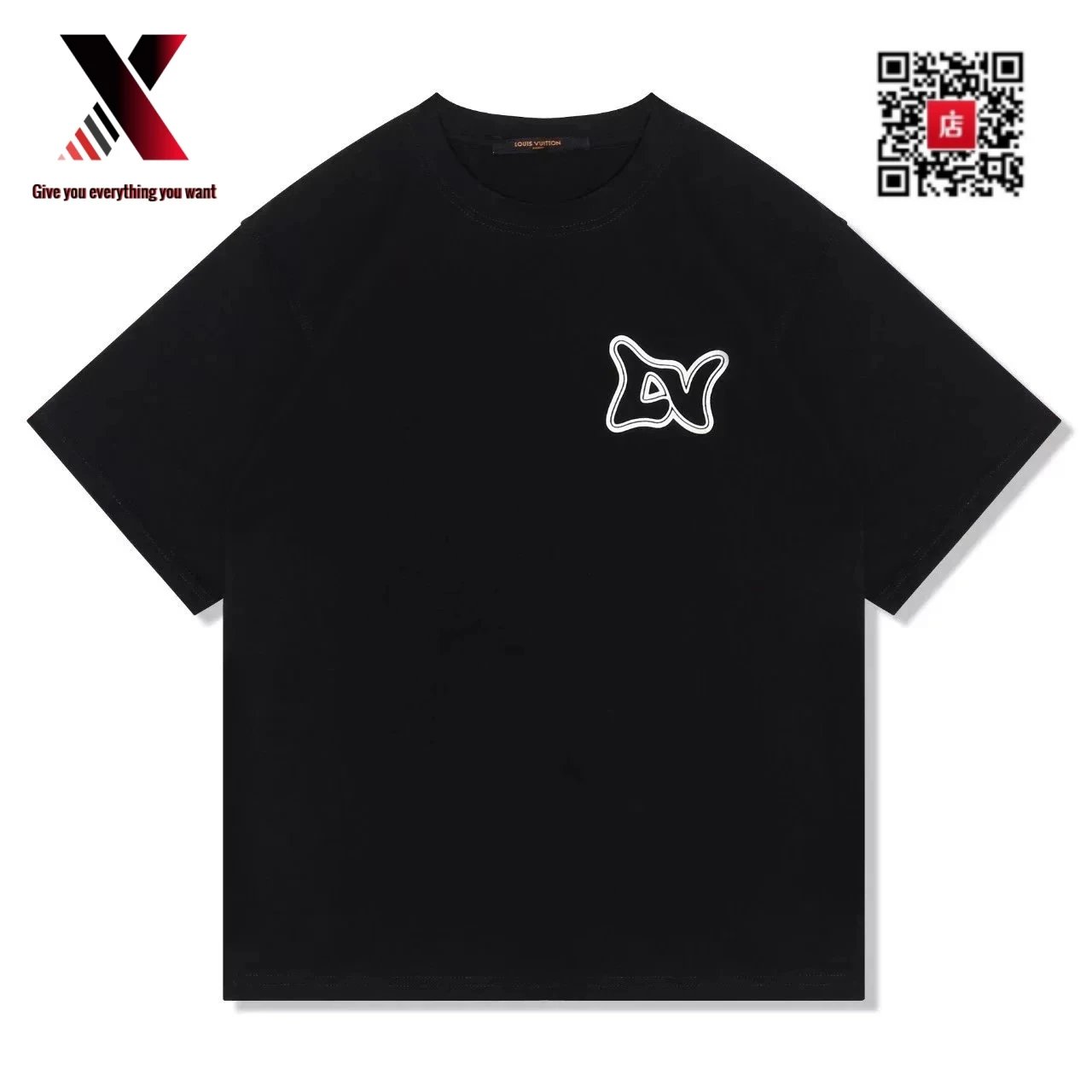 Black irregular label