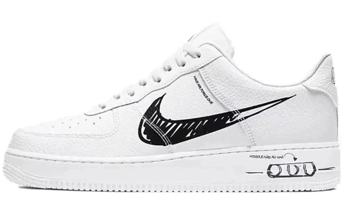 AF1 White and Black Graffiti CW7581-101