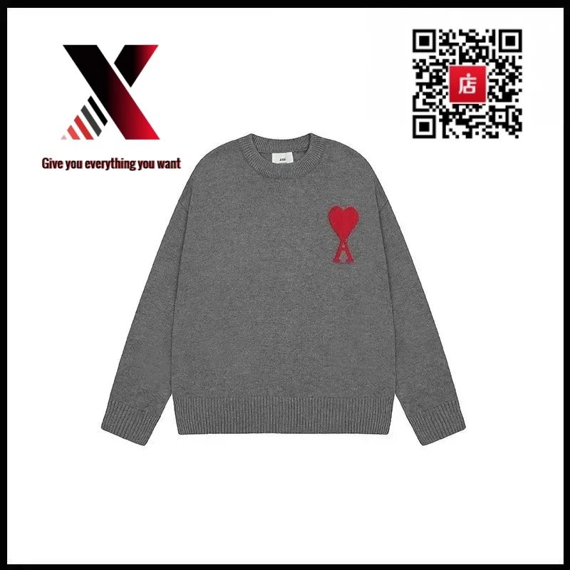 Gray and red pullover style