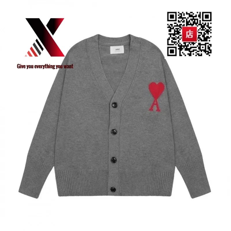 Gray and red cardigan style