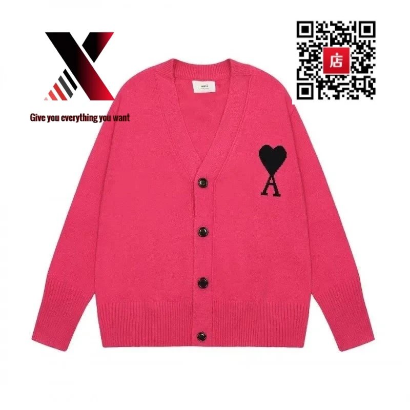 Rose-red cardigan style