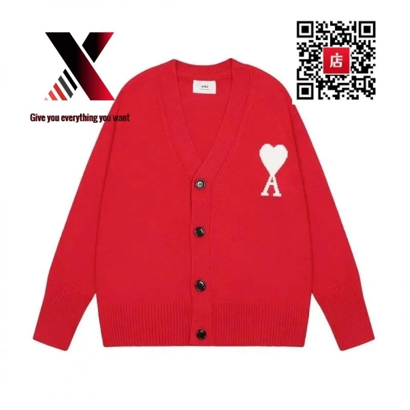 Bright red cardigan style