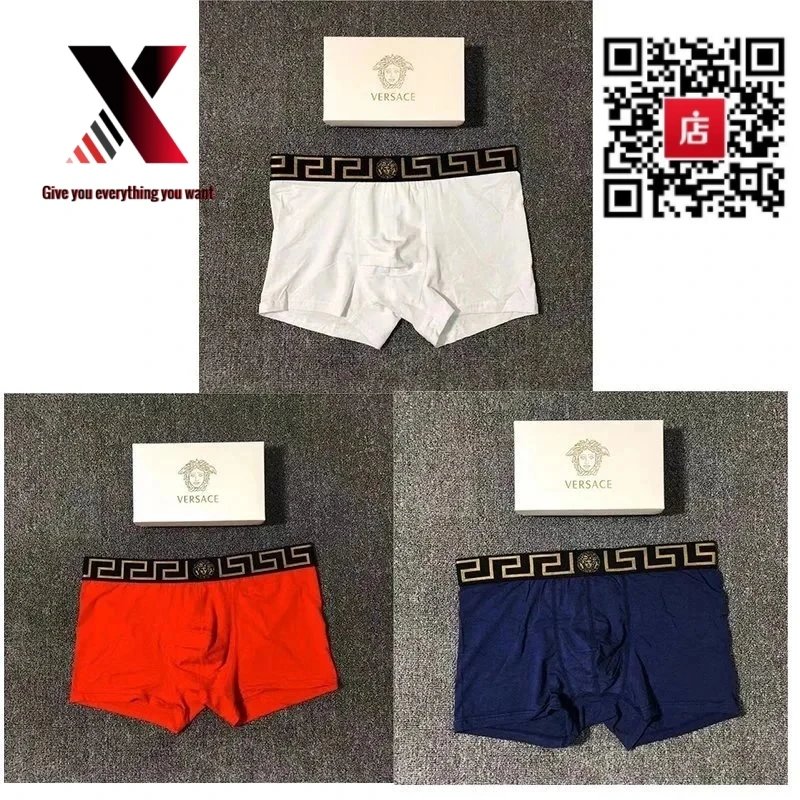 Versace white, red, and blue gift set