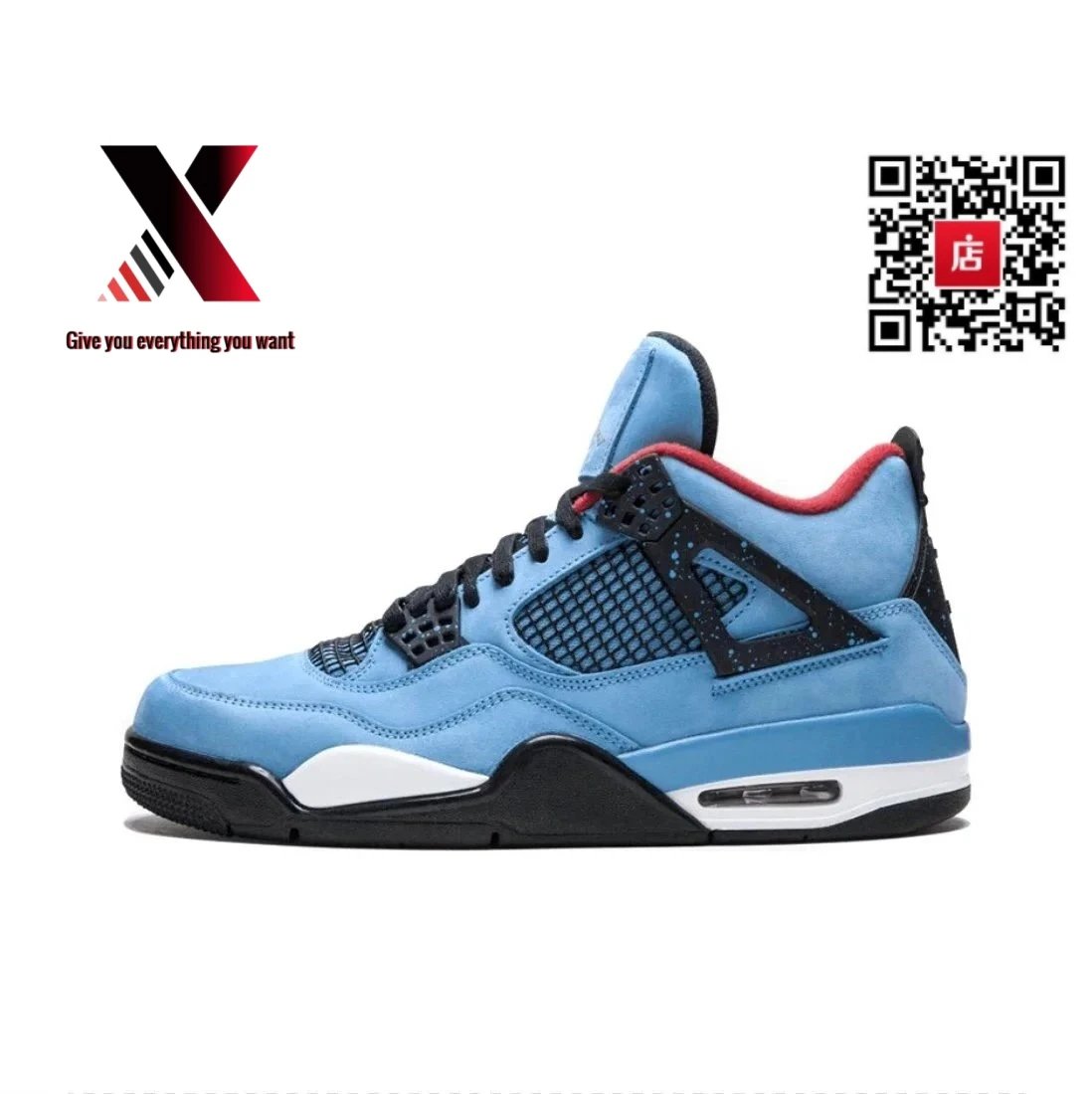 AJ4 x Ts collaboration blue suede