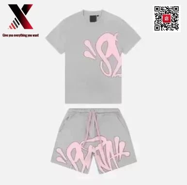 14 gray and pink short-sleeve set