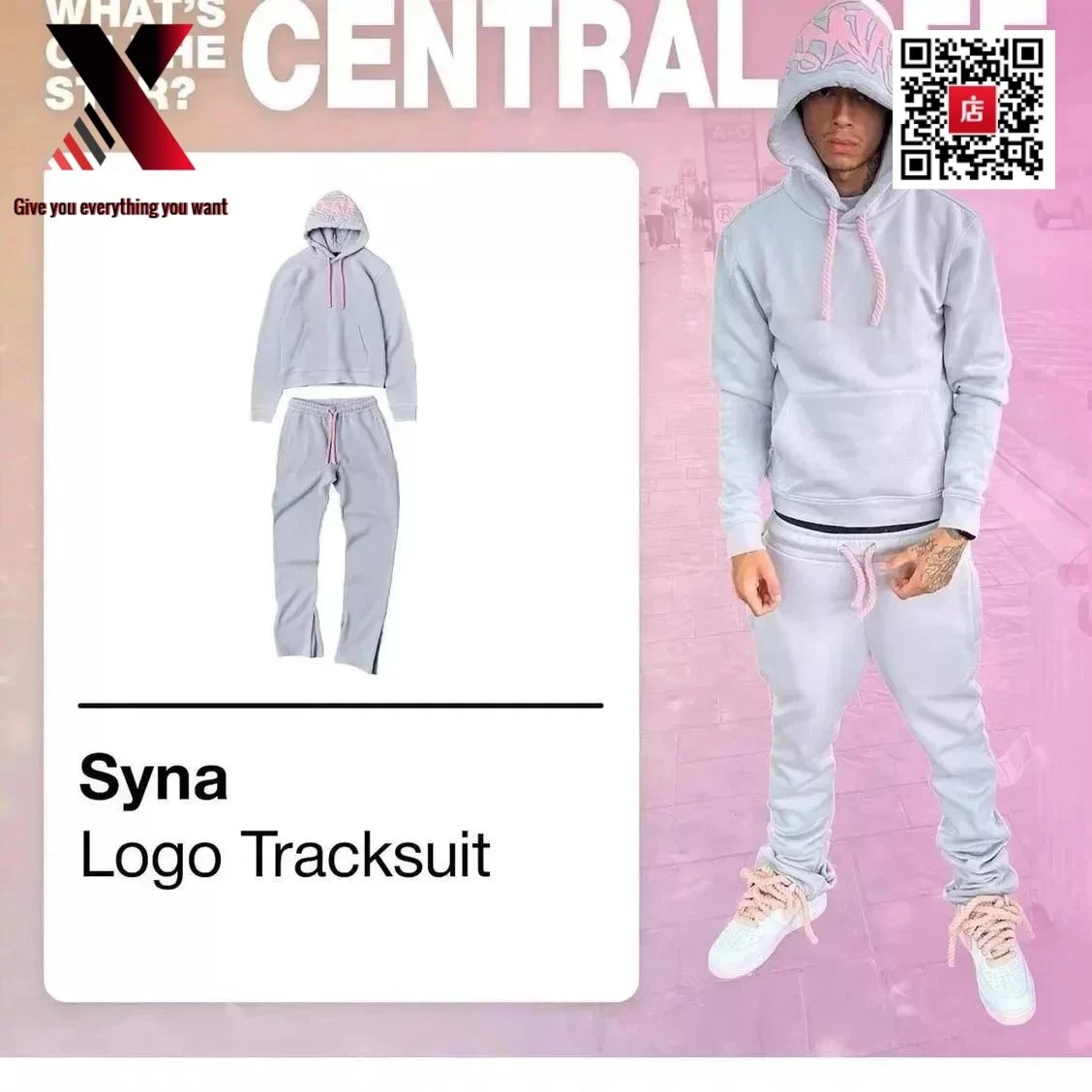 28 gray and pink sweatshirt set