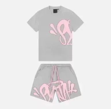 14 gray and pink short-sleeve set