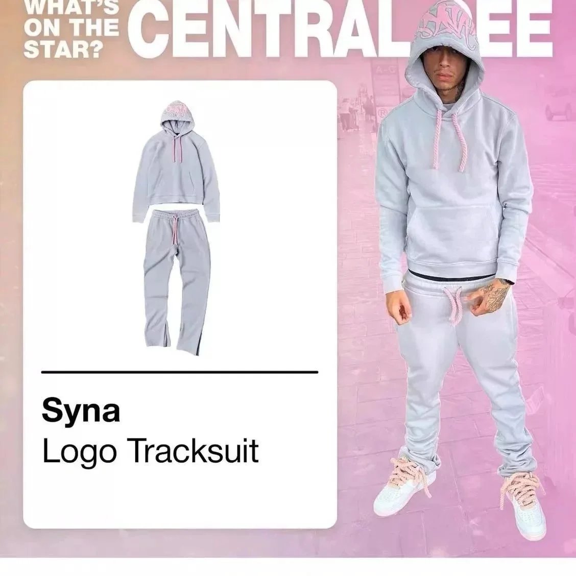28 gray and pink sweatshirt set