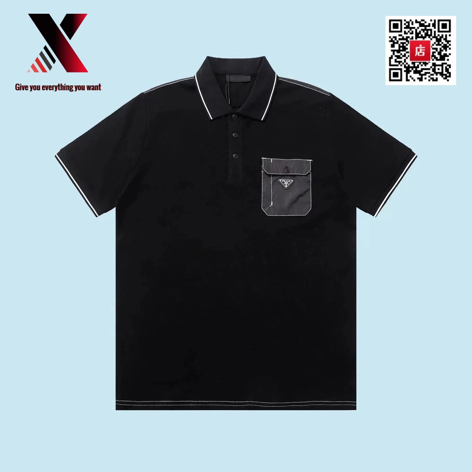 Black denim pocket