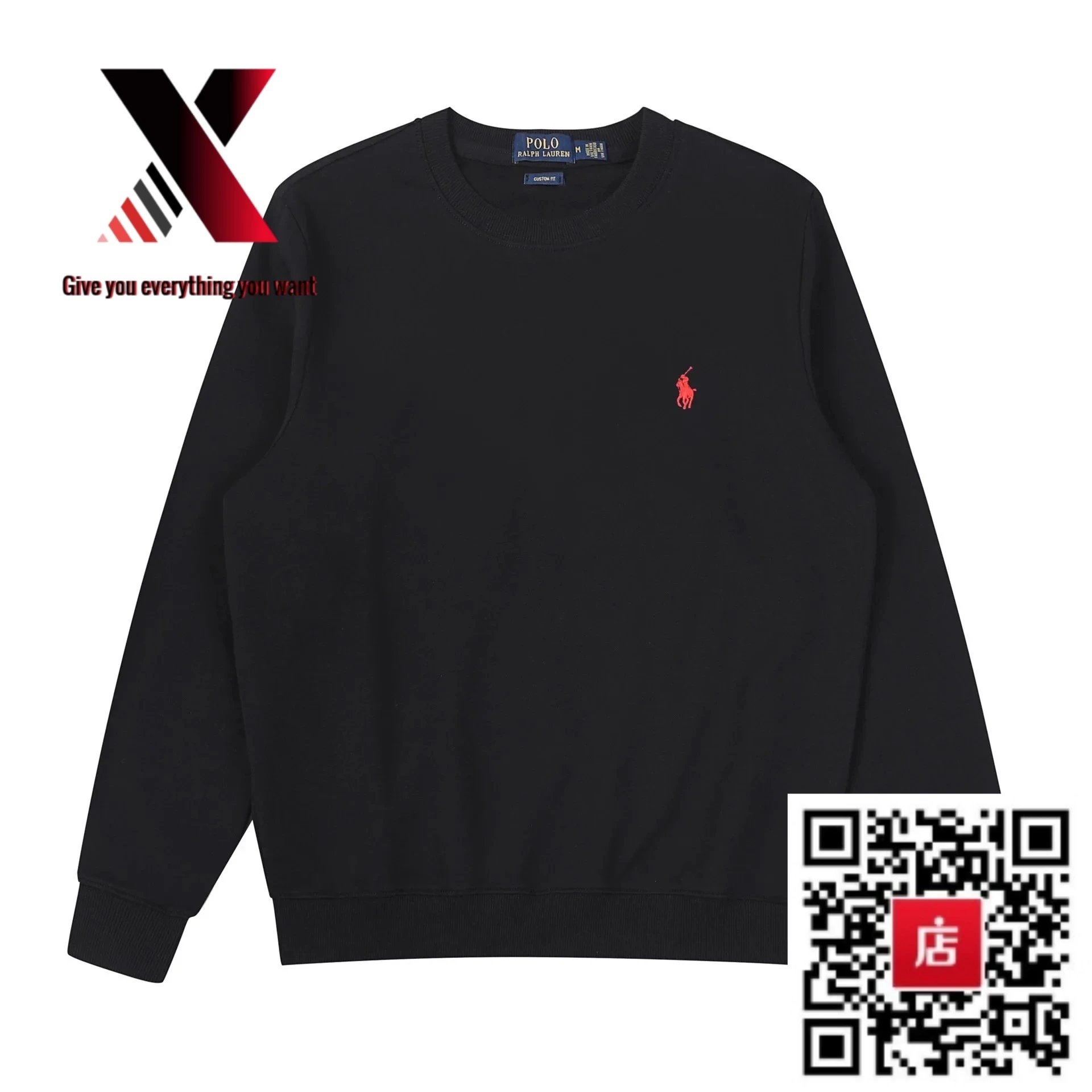 Round-neck black with red label