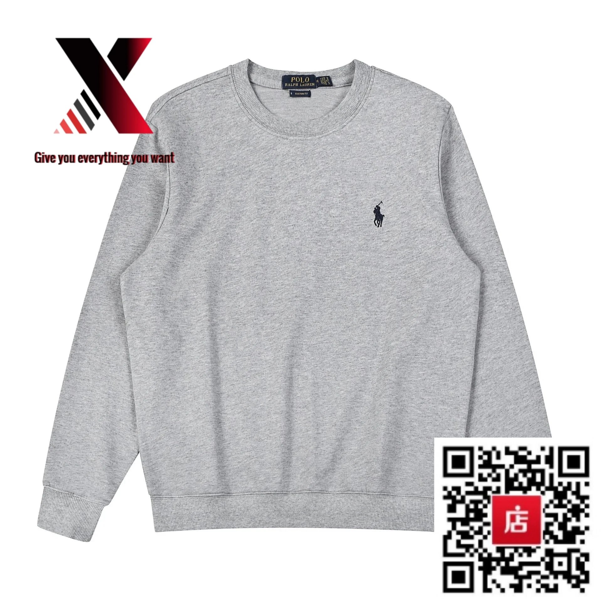 Round-neck gray with black label